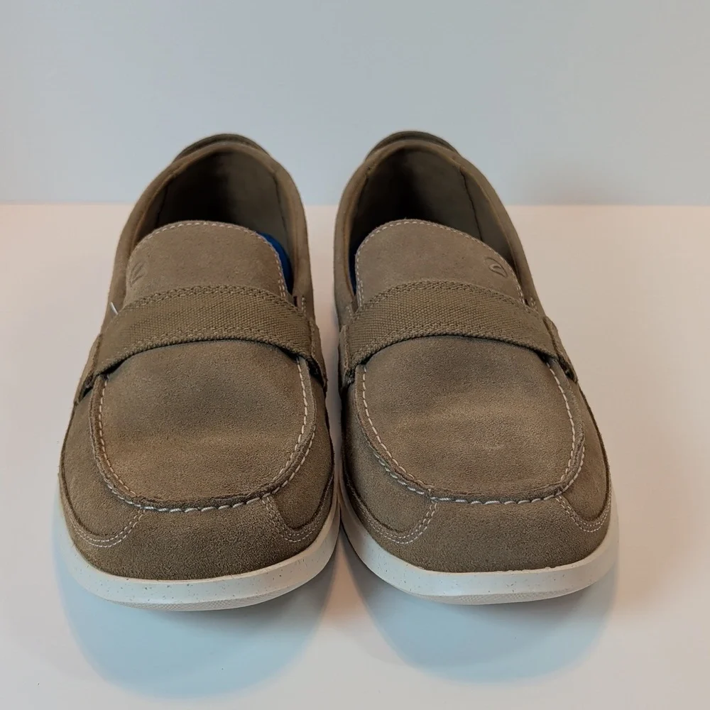 Clarks Men's Flexway Band Sand Suede Slip On Loafers Size 9.5
